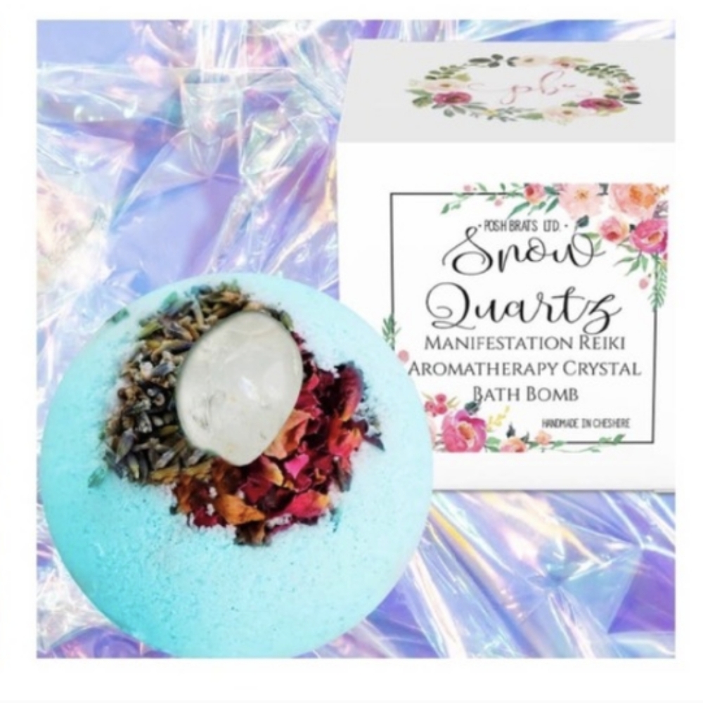 Aromatherapy Crystal Bath Bomb - Snowy Quartz